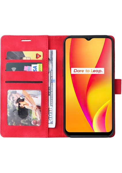 Realme C15 Için Flip CASE/C25 Darbeye Cüzdan Deri Kılıf Basit Flip (Yurt Dışından) modelleri
