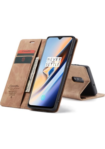 Oneplus 7 Için Flip Case Kart Yuvası Kickstand Vintage Pu Deri Cüzdan (Yurt Dışından)