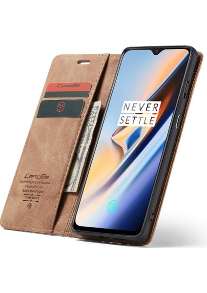 Oneplus 7 Için Flip Case Kart Yuvası Kickstand Vintage Pu Deri Cüzdan (Yurt Dışından)