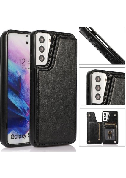 Samsung Galaxy S21 Çift Manyetik Toka Kickstand ile Cüzdan Kılıf (Yurt Dışından) indirimleri