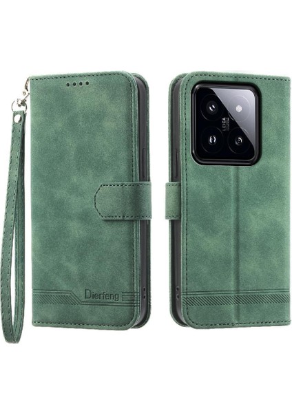 Xiaomi 14 Pro Premium Manyetik Kapatma Bileklik Kart Yuvaları Için Flip Case (Yurt Dışından)