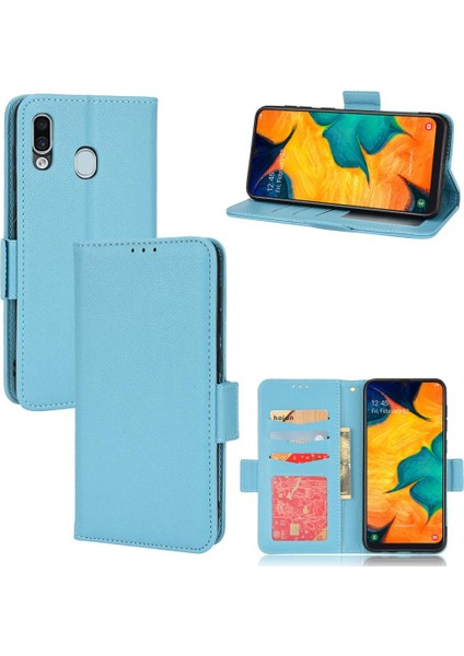 Samsung Galaxy A20/A30 Cüzdan Kart Yuvaları Tutucu Manyetik Yan Pu (Yurt Dışından)