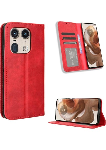 Motorola Moto X50 5g Cüzdan Manyetik Kapatma Pu Deri Kılıf (Yurt Dışından)