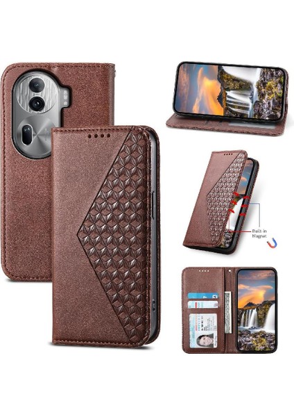 Oppo Oppo 11 Pro 5g Için Flip Case El Kayışı Günlük Kullanım Cüzdan Eşkenar Dörtgen (Yurt Dışından)
