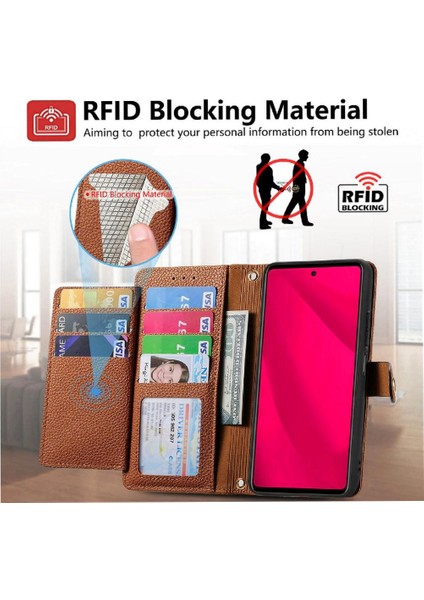 T-Mobile Revvl 7 Pro 5g Fermuar Rfıd Engelleme Cüzdan Aşk Için Flip Case (Yurt Dışından)