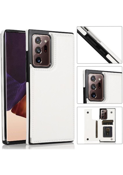 Cüzdan Kılıf Samsung Galaxy Not 20 Için Kickstand Çift Manyetik Toka Pu (Yurt Dışından)