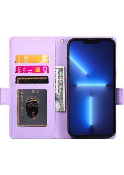 IPhone 13 Için Flip Case Pro Max Kartvizit Yuvaları Cüzdan Günlük Kullanım Flip (Yurt Dışından)