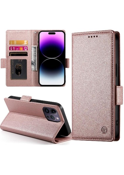 IPhone 14 Için Flip Case Pro Max Cüzdan Flip Kartvizit Yuvaları Günlük Kullanım (Yurt Dışından)