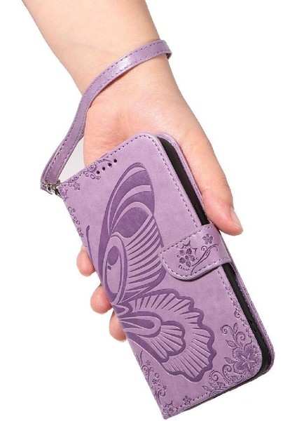 Samsung Galaxy Flip 5G/A52S 5g Ayrılabilir El Kayışı Kabartmalı Için Flip Case (Yurt Dışından)