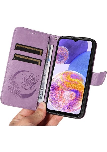 Samsung Galaxy Flip 5G/A52S 5g Ayrılabilir El Kayışı Kabartmalı Için Flip Case (Yurt Dışından)