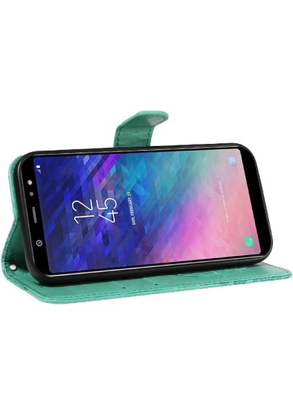 Samsung Galaxy A6 Artı Kredi Kartı Yuvası Kabartmalı Yüksek Flip Case (Yurt Dışından)