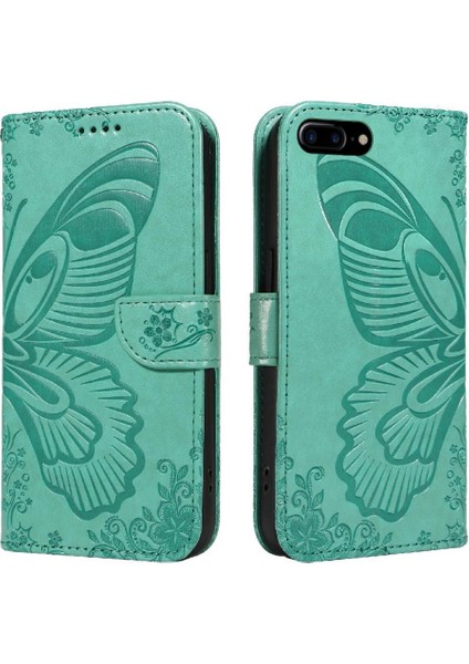 IPhone 6 Için Flip Case Artı/6s Artı Kredi Kartı Yuvası ile Kabartmalı El (Yurt Dışından)