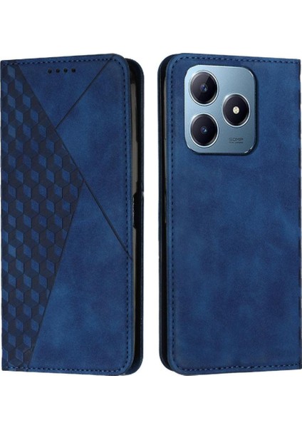 Realme C61 Cüzdan Kickstand Pu Deri Kart Ekleme Için Flip Case (Yurt Dışından)