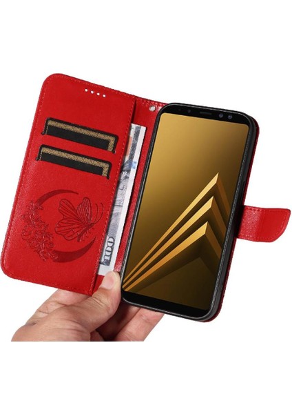 YH Mall Samsung Galaxy A6 Ayrılabilir El Kayışı Yüksek Kaliteli Deri Için Flip Case (Yurt Dışından)