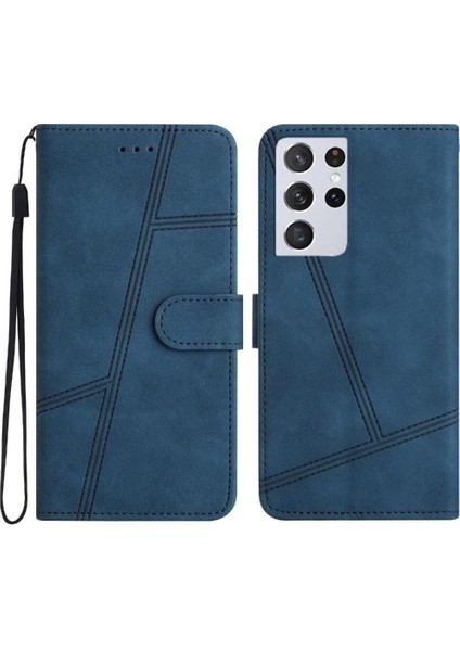 Samsung Galaxy S21 Ultra Cüzdan Pu Deri Kart Yuvaları Tutucu Için Flip Case (Yurt Dışından)