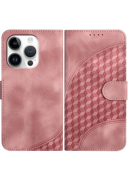 IPhone 16 Için Flip Case Pro Max Flip Iş Geometrik Desen Manyetik (Yurt Dışından)