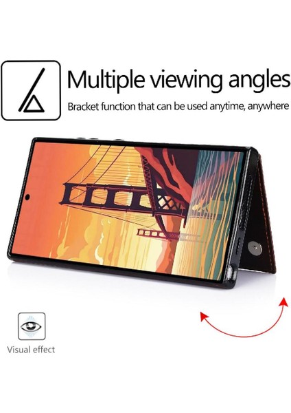 Samsung Galaxy S24 Ultra Kart Yuvaları Için Cüzdan Kılıf Pu Deri Çift (Yurt Dışından) fırsatları