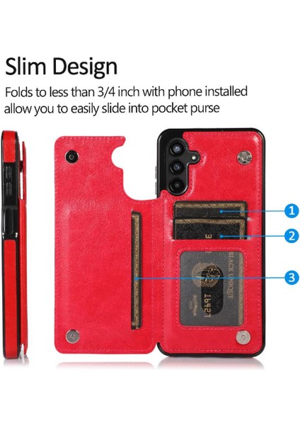 Kart Pu ile Samsung Galaxy A13 5g Çift Manyetik Toka Için Cüzdan Kılıf (Yurt Dışından) indirimleri
