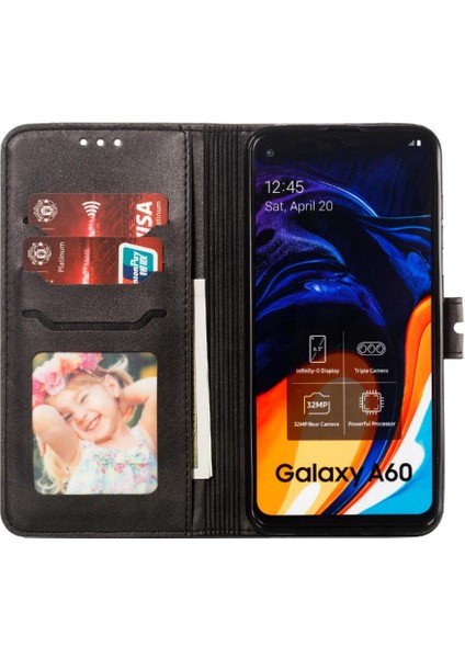 Cüzdan Kılıf Samsung Galaxy A60/M40 Kabartmalı Tüm Yuvarlak Koruma Kartı (Yurt Dışından)