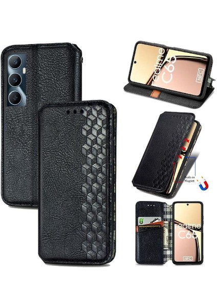 Realme C65 Için Flip Case Moda Tasarım Deri Kılıf Kapak Kapak Cüzdan (Yurt Dışından)
