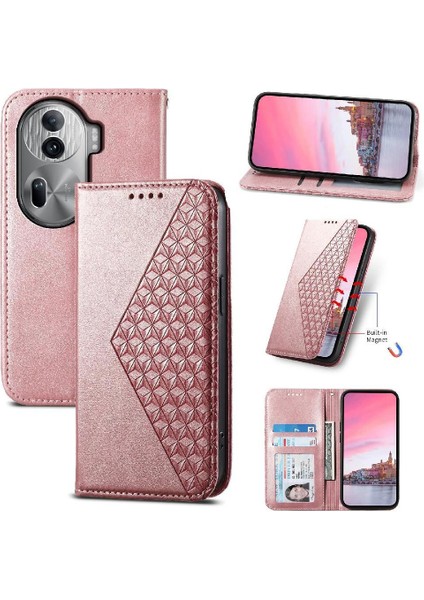 Oppo Oppo 11 Pro 5g Için Flip Case El Kayışı Günlük Kullanım Cüzdan Eşkenar Dörtgen (Yurt Dışından)