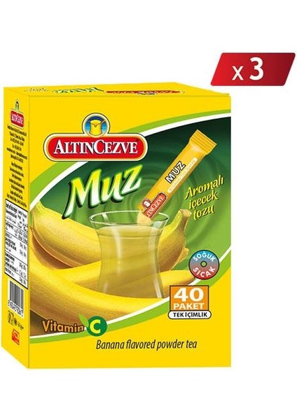 Muz Aromalı Tek Içimlik Içecek Tozu 40 x 1.5 gr - 3lü Paket