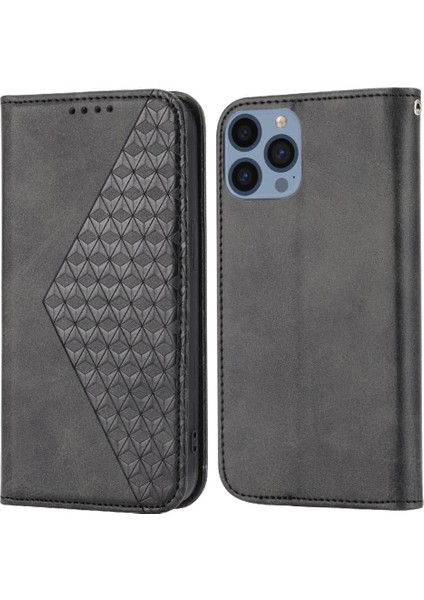 IPhone 12 Için Flip Case Pro Max Eşkenar Dörtgen Şekli El Kayışı Standı Cüzdan Kullanımı (Yurt Dışından)