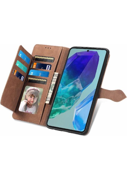 Samsung Galaxy M55 5g Flip Fermuar Tarzı Iş Cüzdan Yuvası Için Flip Case (Yurt Dışından)