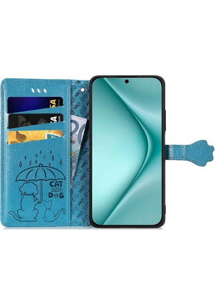 Huawei Pura 70 Pro Için Flip Case Kısa Kayış Karikatür Hayvanlar Darbeye (Yurt Dışından)