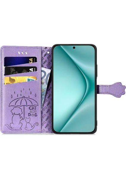Huawei Pura 70 Pro Için Flip Case Kısa Kayış Karikatür Hayvanlar Darbeye (Yurt Dışından)
