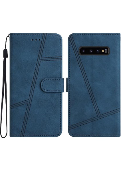 Samsung Galaxy S10 Bilek Kayışı Tam Koruma Cüzdan Pu Için Flip Case (Yurt Dışından)