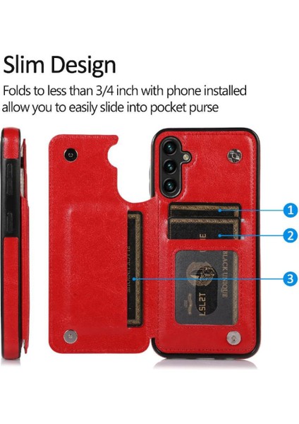 Samsung Galaxy A54 5g Kickstand Kart Yuvaları Için Cüzdan Kılıf Pu Deri (Yurt Dışından) indirimleri