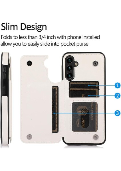 Samsung Galaxy A54 5g Kickstand Kart Yuvaları Için Cüzdan Kılıf Pu Deri (Yurt Dışından) fırsatları