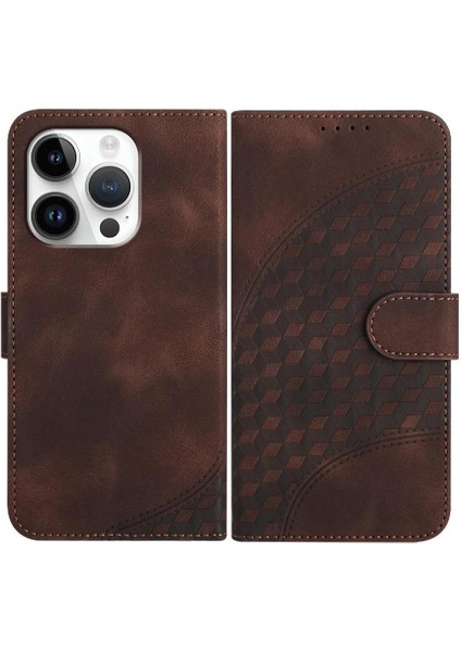IPhone 16 Için Flip Case Pro Max Flip Iş Geometrik Desen Manyetik (Yurt Dışından)