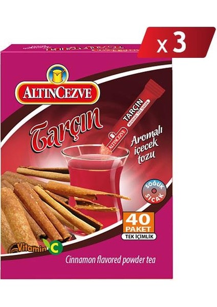 Tarçın Aromalı Tek Içimlik Içecek Tozu 40 x 1.5 gr - 3lü Paket