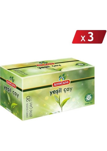 Yeşil Süzen Poşet Çay 20 x 2 gr - 3lü Paket