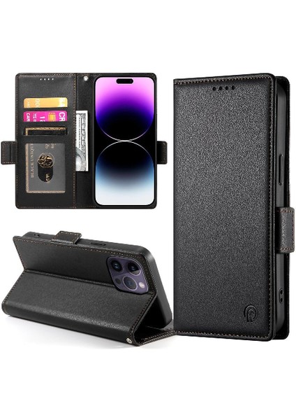 IPhone 14 Için Flip Case Pro Max Cüzdan Flip Kartvizit Yuvaları Günlük Kullanım (Yurt Dışından)