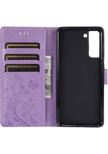 Samsung Galaxy S21 Için Kickstand Durumda Kart Tutucu Manyetik Kapatma Pu (Yurt Dışından) modelleri
