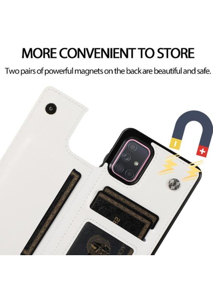 Kart Tutucu Kickstand Çift ile Samsung Galaxy A71 4g Için Cüzdan Kılıf (Yurt Dışından) modelleri