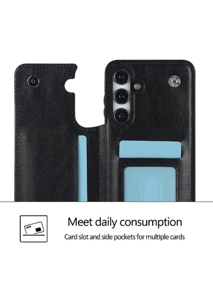 Cüzdan Kılıf Samsung Galaxy A15 4g/5g Pu Deri Kart Tutucu Toka ile (Yurt Dışından)