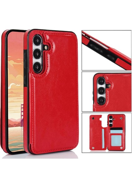 Cüzdan Kılıf Samsung Galaxy A15 4g/5g Pu Deri Kart Tutucu Toka ile (Yurt Dışından)