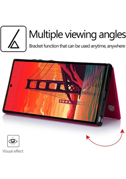 Samsung Galaxy S24 Ultra Kart Yuvaları Için Cüzdan Kılıf Pu Deri Çift (Yurt Dışından) fırsatları