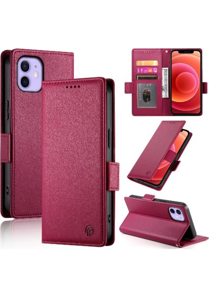 IPhone 12 Cüzdan Günlük Kullanım Için Flip Case Kart Yuvaları Flip Iş (Yurt Dışından)
