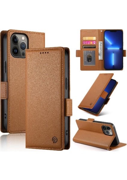 IPhone 13 Için Flip Case Pro Max Kartvizit Yuvaları Cüzdan Günlük Kullanım Flip (Yurt Dışından)