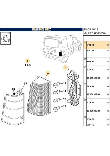 Sol Stop Tek Kapı Partner (6350EE-511119-P4207)