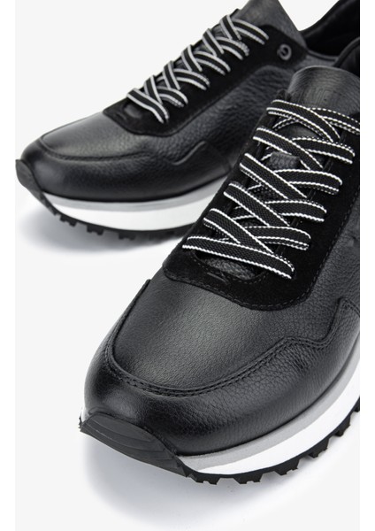 Noa Erkek Siyah Hakiki Deri Sneakers & Spor Ayakkabı 381 19566 Erk Ayk Y24