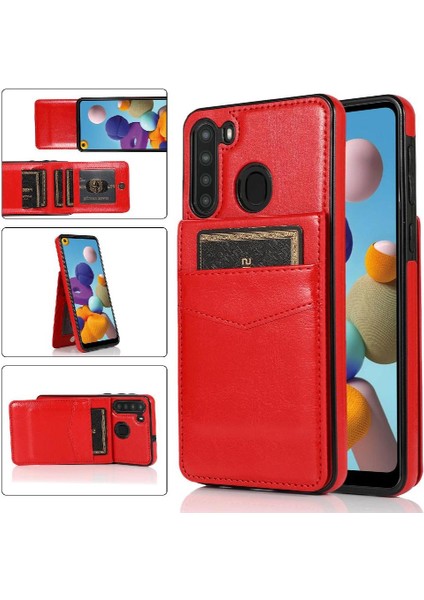 Kredi ile Samsung Galaxy A21 Kart Tutucu Kılıf Cüzdan ile Uyumlu (Yurt Dışından)
