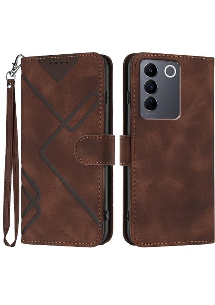 Vıvo V27 Için Flip Case Pu Deri Kart ile Cüzdan Manyetik Kapak Çevirin (Yurt Dışından)