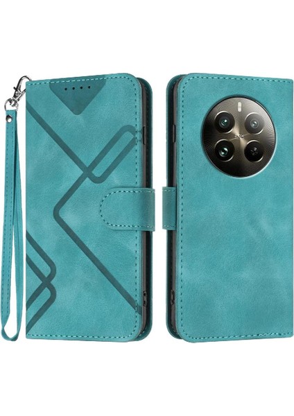 Kart Yuvası Standı Manyetik Flip ile Realme 12 Artı Pu Deri Için Flip Case (Yurt Dışından)