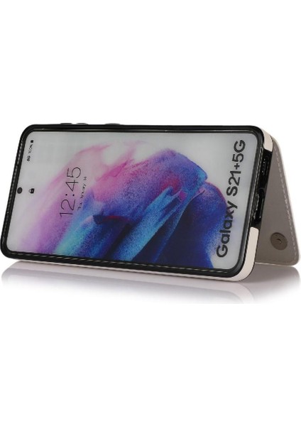 Samsung Galaxy S21 Çift Manyetik Toka Kickstand ile Cüzdan Kılıf (Yurt Dışından) modelleri